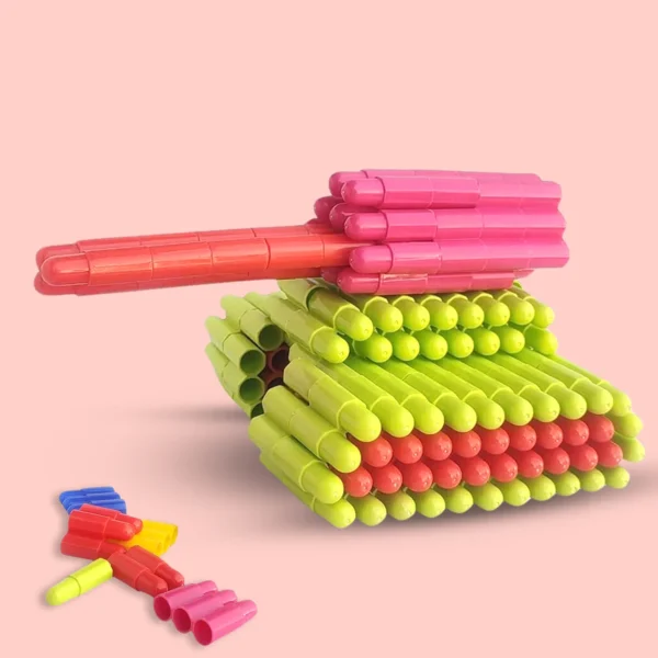 Bullet Blocks For Intelligent Kids Creative Bullets Shaped Building Blocks Toy Set For Kids (Approx 200 Pcs)-17999 - Image 2