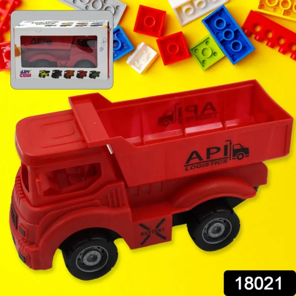 Friction Powered Dumper Toy Truck For Kids | With Opening Container Feature | Strong & Durable Plastic Material | Indoor & Outdoor Play Birthday Gift For Baby Boys & Girls (1 Pc)-18021