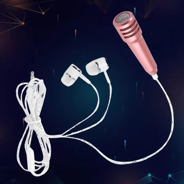 Mini Microphone Mic With Earphone For Voice Recording, Mike Mic Microphone With Handsfree For Mobile Computer, Headphone Handfree Earphone Usb Microphone Vocal Gift Miniature Children (1 Pc)-12907