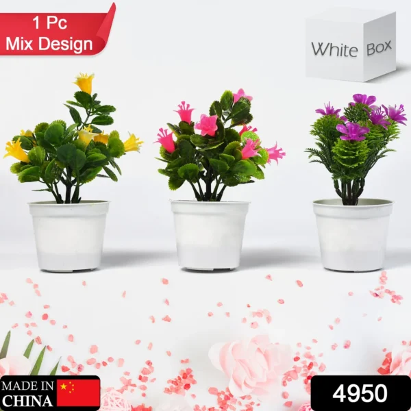 Flower Pot Artificial Decoration Plant | Natural Look & Plastic Material For Home , Hotels , Office & Multiuse Pot-4950 - Image 2