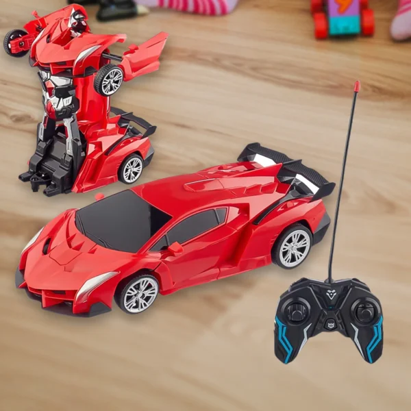 2 In 1 Automatic Robot Converted Remote Control Car With Light Scale 360°Drifting Deformation Robot Car Toy Kids Boys, Robot Convert Unique Toy For Boys (1 Pc)-18035
