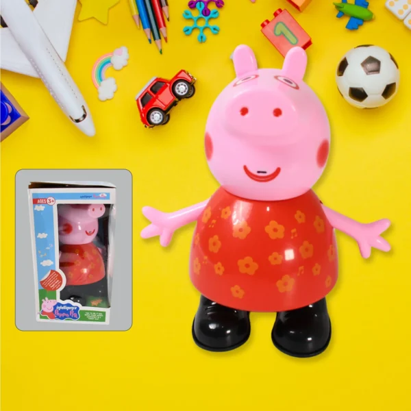 Pig Children Play Toy, Pretend Play Toy Fun Gift For Kids, Movable Hands, Legs Pig Pretend Play Toy Set For Kids Children With Soft Rubber Material (1 Pc / Battery Not Included)-17926