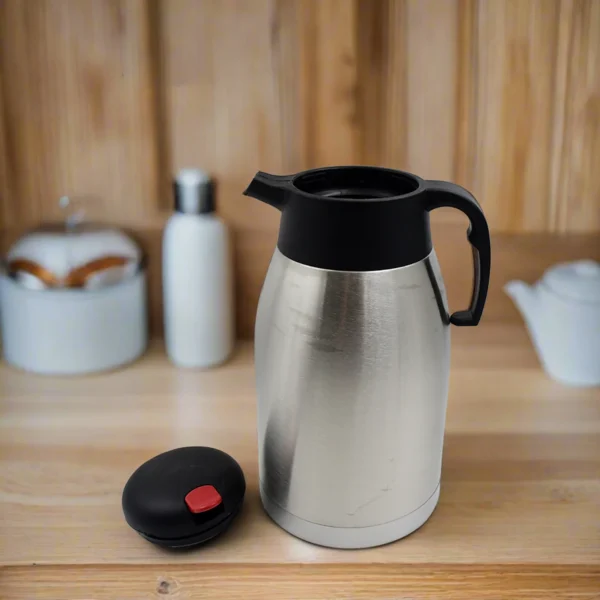 Premium Steel Thermos With Handle And Push Button (2 Ltr.)-10083 - Image 2