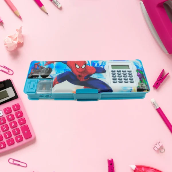 Cartoon Multi-Functional Geometry Box With Calculator & Double Sharpener-4260