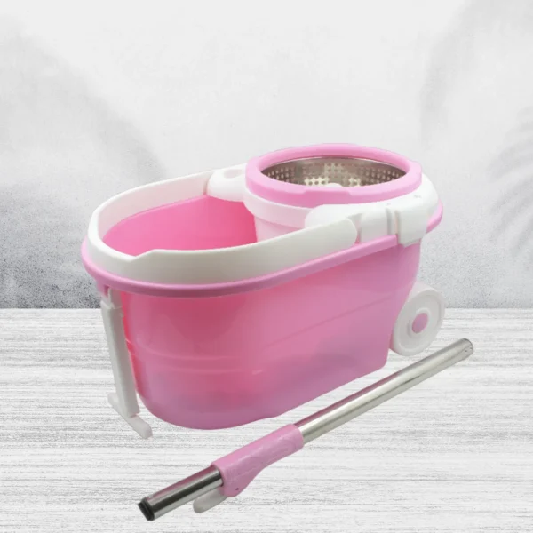 Spin Mop With Bucket For Floor Cleaning - Magic Mop Set With Steel Spin, Mop Stick, And Bucket For Home & Office-4105