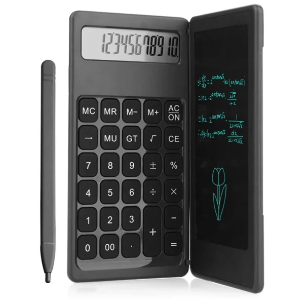 Foldable Calculator With 6 Inch LCD Tablet Digital Drawing Pad Stylus Pen Erase Button Lock Function Smart Calculator -01-6739