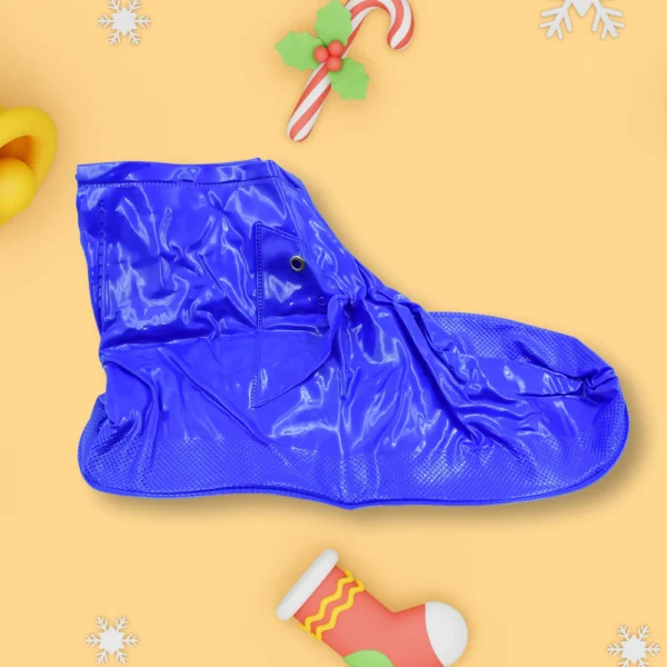 Plastic Shoes Cover Reusable Anti-Slip Boots Zippered Overshoes Covers & Shoe Laces Waterproof Snow Rain Boots For Kids / Adult Shoes, For Rainy Season (1 Pair)-17755 - Image 2