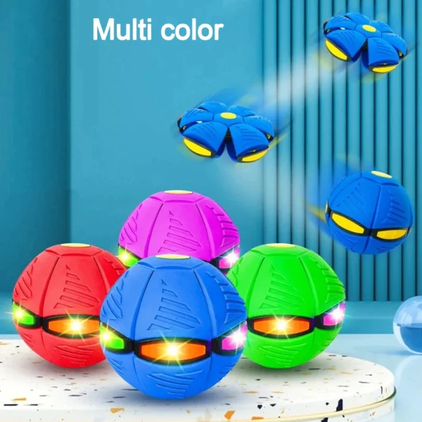 Football Flat Throw Disc - With 3 LED Light Flying Toys-8039
