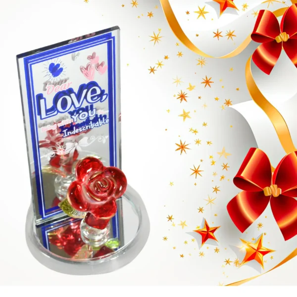 Lovely Rose Gift Showpiece, Love Showpiece Valentine's Day Gift, Cute Anniversary, Wedding, Birthday, Boyfriend, Husband Romantic Unique Gift Set, Home Decoration Gift Set (1 Pc)-17530