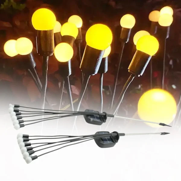 Solar Garden Lights, Solar - Powered Firefly Lamp, New Upgraded Solar Firefly Lights Outdoor Waterproof, Solar Outdoor Decorative Lights For Yard Gardening Patio Backyard Pathway Décor (2 PCS Set 12 LED (Warm Light))-9129 - Image 2