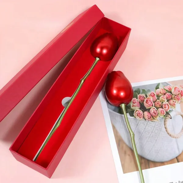 Metal Red Rose Couple Jewelry Box-Fancy Jewelry Box (1 Pc)-17923 - Image 2
