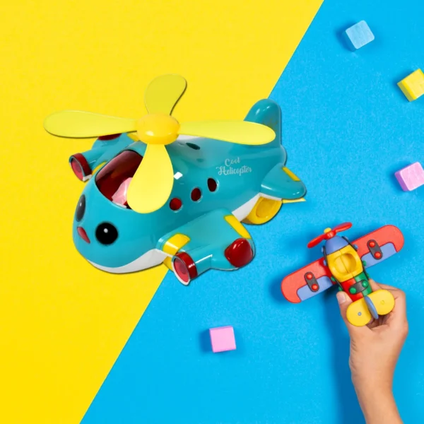 Helicopter Airplane Musical Toy Toddlers With Lights, Electronic Moving Cool Aeroplane, Baby Development Toys Plane For 6-18 Month Old Gift To Encourage Crawling-4516