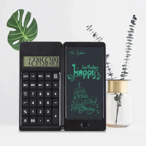 Foldable Calculator With 6 Inch LCD Tablet Digital Drawing Pad Stylus Pen Erase Button Lock Function Smart Calculator -01-6739 - Image 2