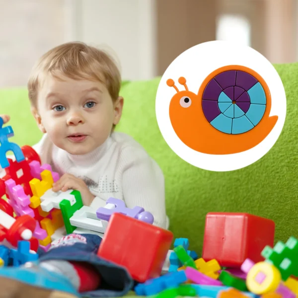 Toys Snail Puzzle Kids, Mini Travel Puzzle Games & Pre School Toys Develops Motor & Reasoning Skills STEM Educational Toy, Birthday Gifts 3 - 6 Year Kids, Brain Games For Kids, Building Blocks For Kids (Mix Color)-17993 - Image 3