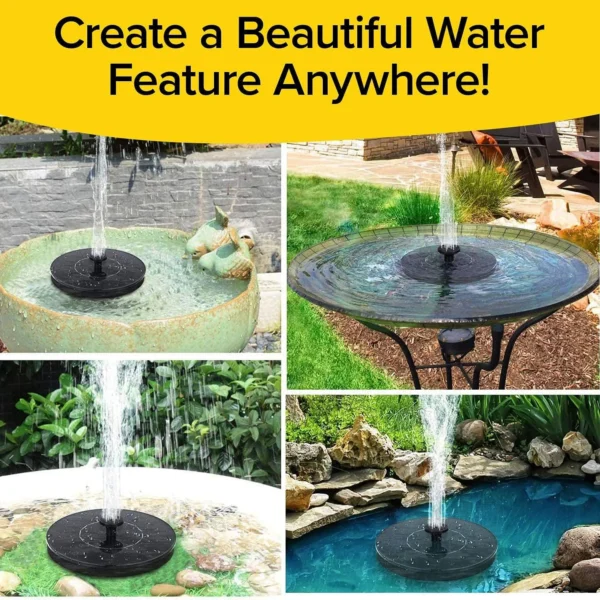 Feature Virtually Anywhere - 5 Spray Modes - No Installation Or Batteries Required - Great For Bird Baths, Pools, Pond & More (1 Pc)-8603 - Image 2