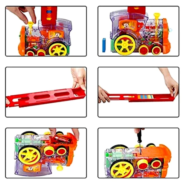Play Game Transparent Funny Train Engine With Blocks Set 60 Blocks Toy With Music And Lights Automatic Blocks Toy Train Set For Kids ( Batteries Not Included)-4887