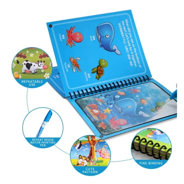 Magic Water Quick Dry Book Water Coloring Book Doodle With Magic Pen Painting Board-8091