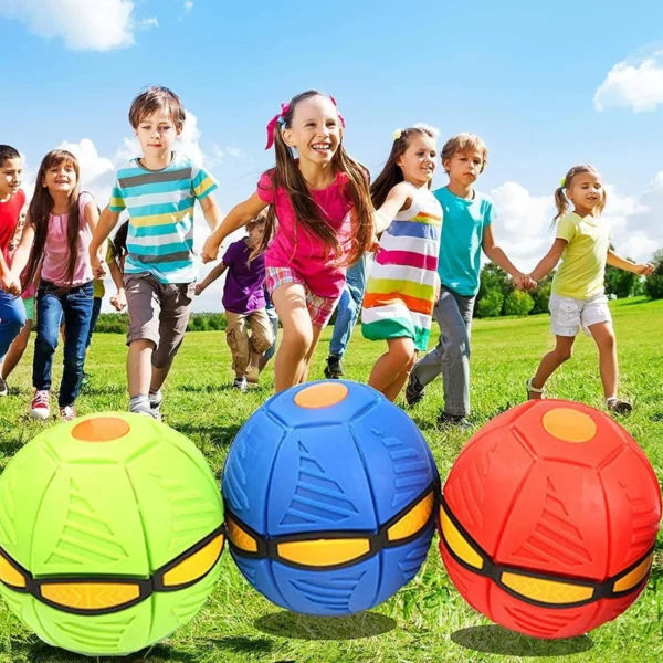 Football Flat Throw Disc - With 3 LED Light Flying Toys-8039 - Image 2