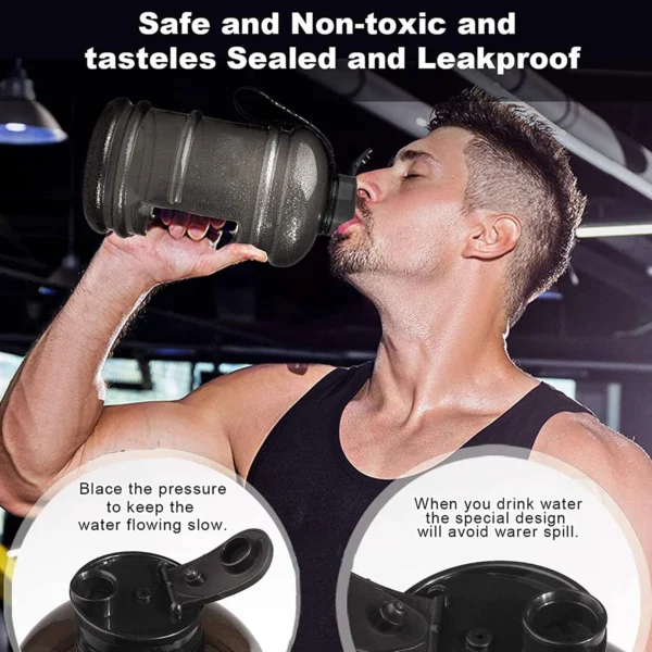 Sports Gym 1.5 Liters Gallon Water Bottle With Mixer And Strainer-4828 - Image 2