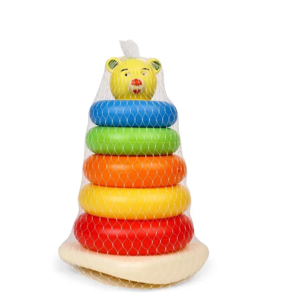 Plastic Baby Kids Teddy Stacking Ring Jumbo Stack Up Educational Toy 5pc-8017