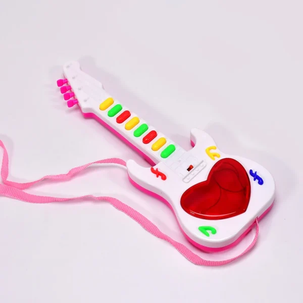 Battery Operated Musical Instruments Mini Guitar Toys And Light For 3+Years Old Kids.-4464