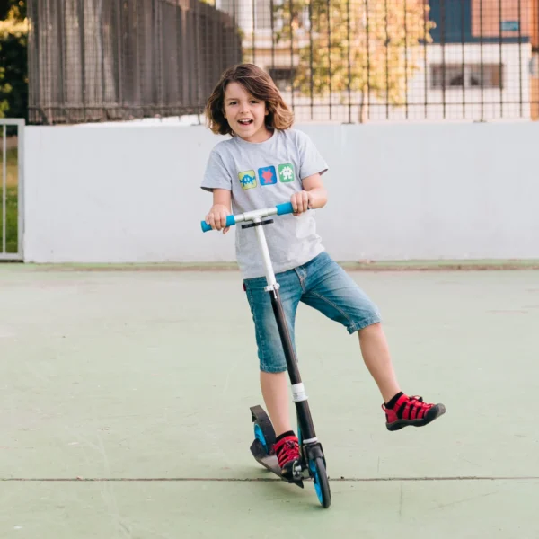 Basic Kids Ride On Leg Push Scooter For Boys And Girls (4 - 8 Years Old Kids) Foldable Scooter Cycle With Height Adjustment For Boys And Girls Multicolor (1 Pc / 2 & 3 Wheel) -17827 - Image 2