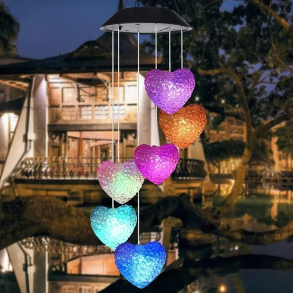 Solar Powered Wind Chimes With Lights: Outdoor Garden Decor (6 LED)-8316