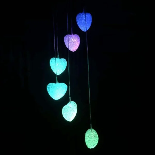 Solar Powered Wind Chimes With Lights: Outdoor Garden Decor (6 LED)-8316 - Image 2
