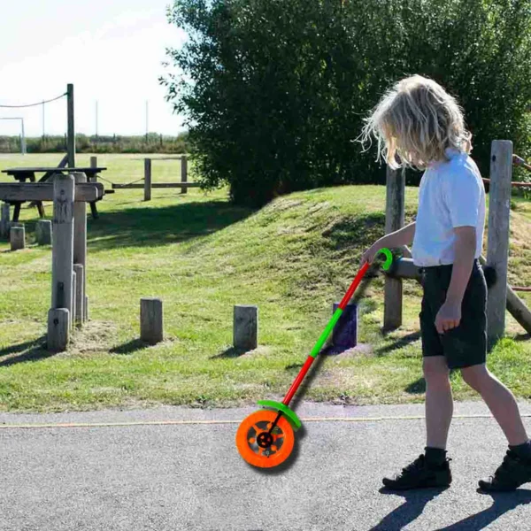 Plastic Single Wheel Push Run Toy With Handle And Two Lights On Wheel. Push Toy For Kids.-4435 - Image 2