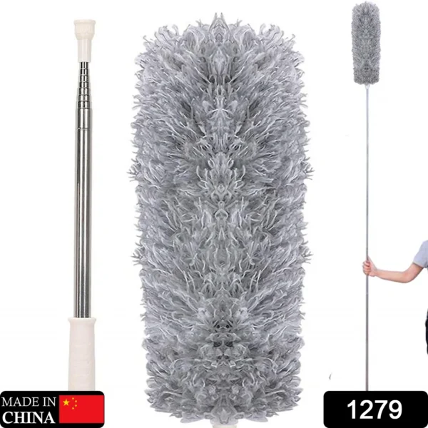 Microfiber Dusters For Cleaning, Telescoping Feather Duster With 100 Inches Extendable Handle Pole, Dusting Cleaning Tools For Cleaning High Ceiling, Ceiling Fan, Blinds, Cobwebs, Furniture, Cars-1279