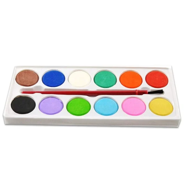 Painting Water Color Kit - 12 Shades And Paint Brush (13 Pcs)-1123 - Image 2