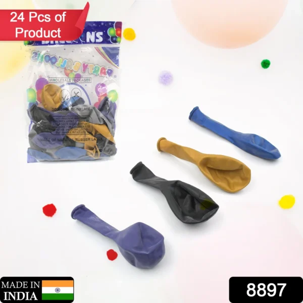 Balloons Kinds Of Latex Balloons For Birthday / Anniversary / Valentine's / Wedding / Engagement Party Decoration Birthday Decoration Items For Kids Multicolor (24 Pcs Set)-8897 - Image 2