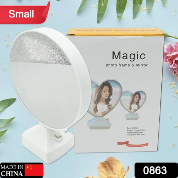 Plastic 2 In 1 Mirror Come Photo Frame With Led Light-0863 - Image 2