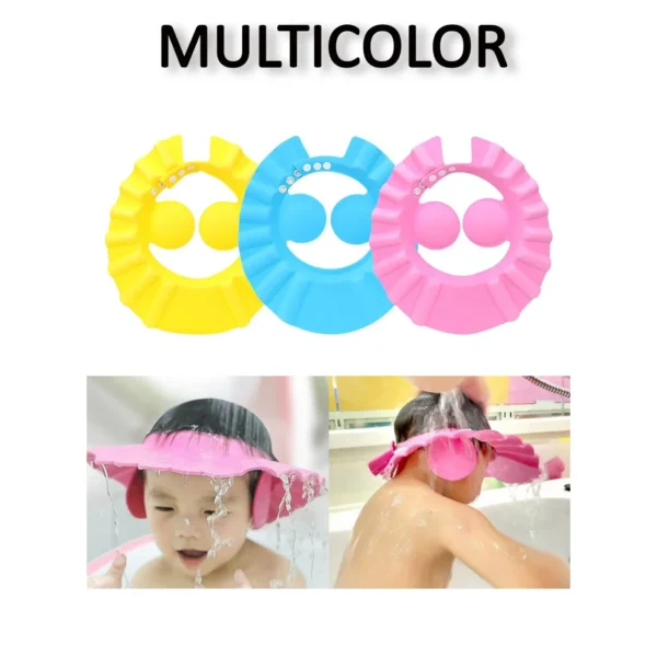 Adjustable Safe Soft Bathing Baby Shower Hair Wash Cap for Children, Baby Bath Cap Shower Protection for Eyes and Ear,-037B - Image 2